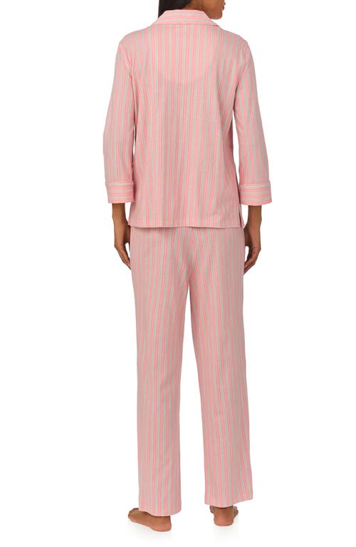 Shop Lauren Ralph Lauren Print Cotton Blend Pajamas In Pink Multi