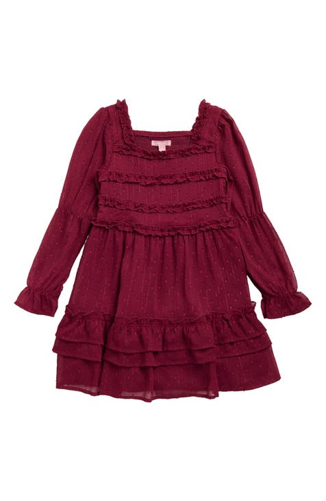 Kids' Long Sleeve Chiffon Dress (Toddler & Little Kid)
