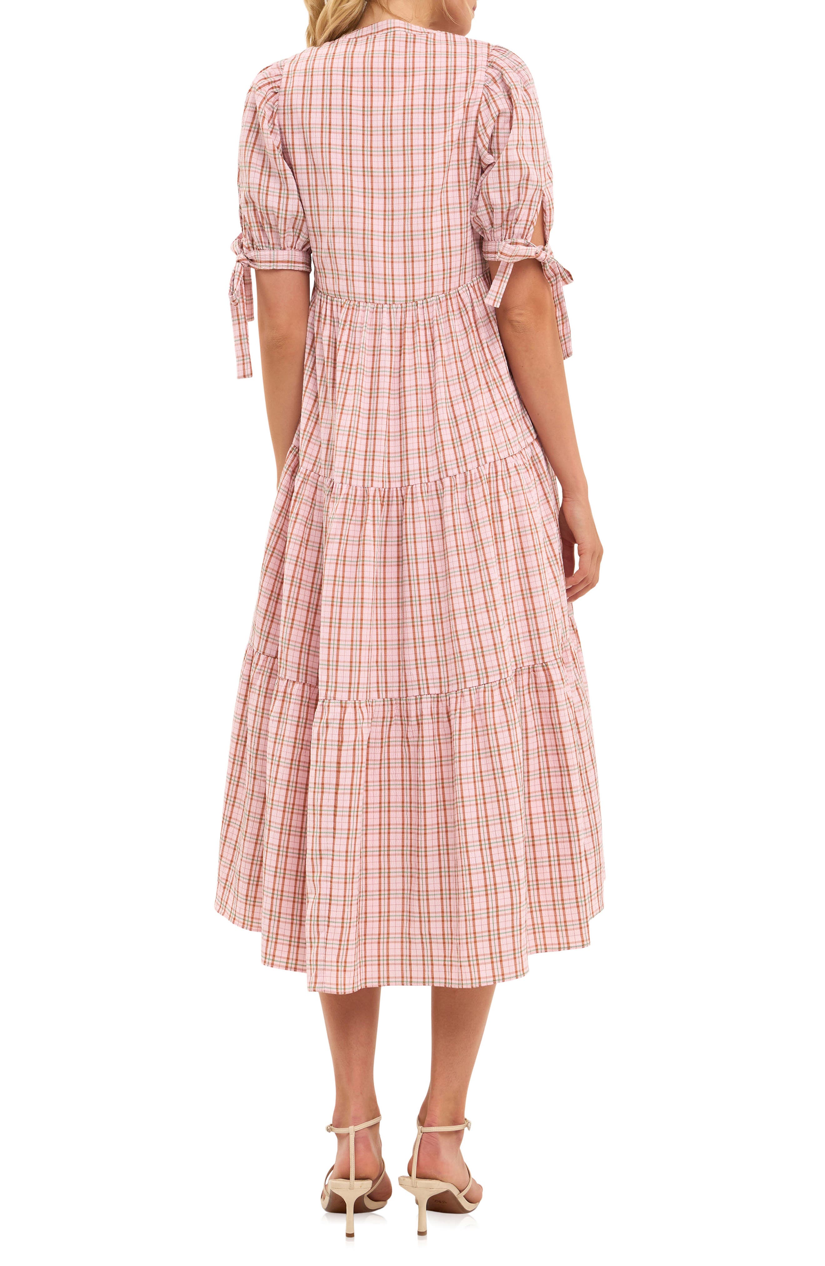 english factory plaid midi dress