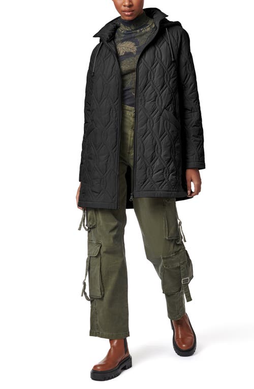 Shop Bernardo Arboretum Onion Quilted Hooded Jacket In Black