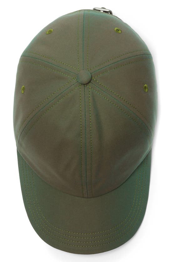 Shop Burberry Check Lined Cotton Twill Baseball Cap In Antique Green