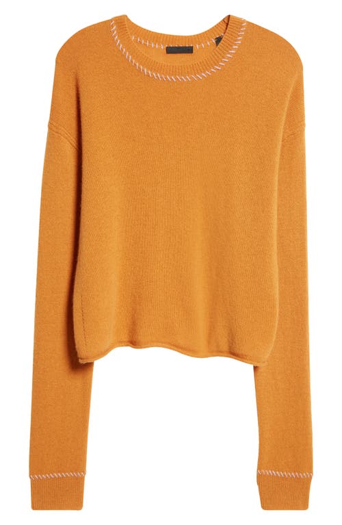 Shop Atm Anthony Thomas Melillo Whipstitch Trim Cashmere Sweater In Cornelian Stone