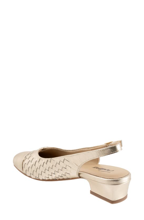 Shop Trotters Dea Woven Slingback Pump In Champagne