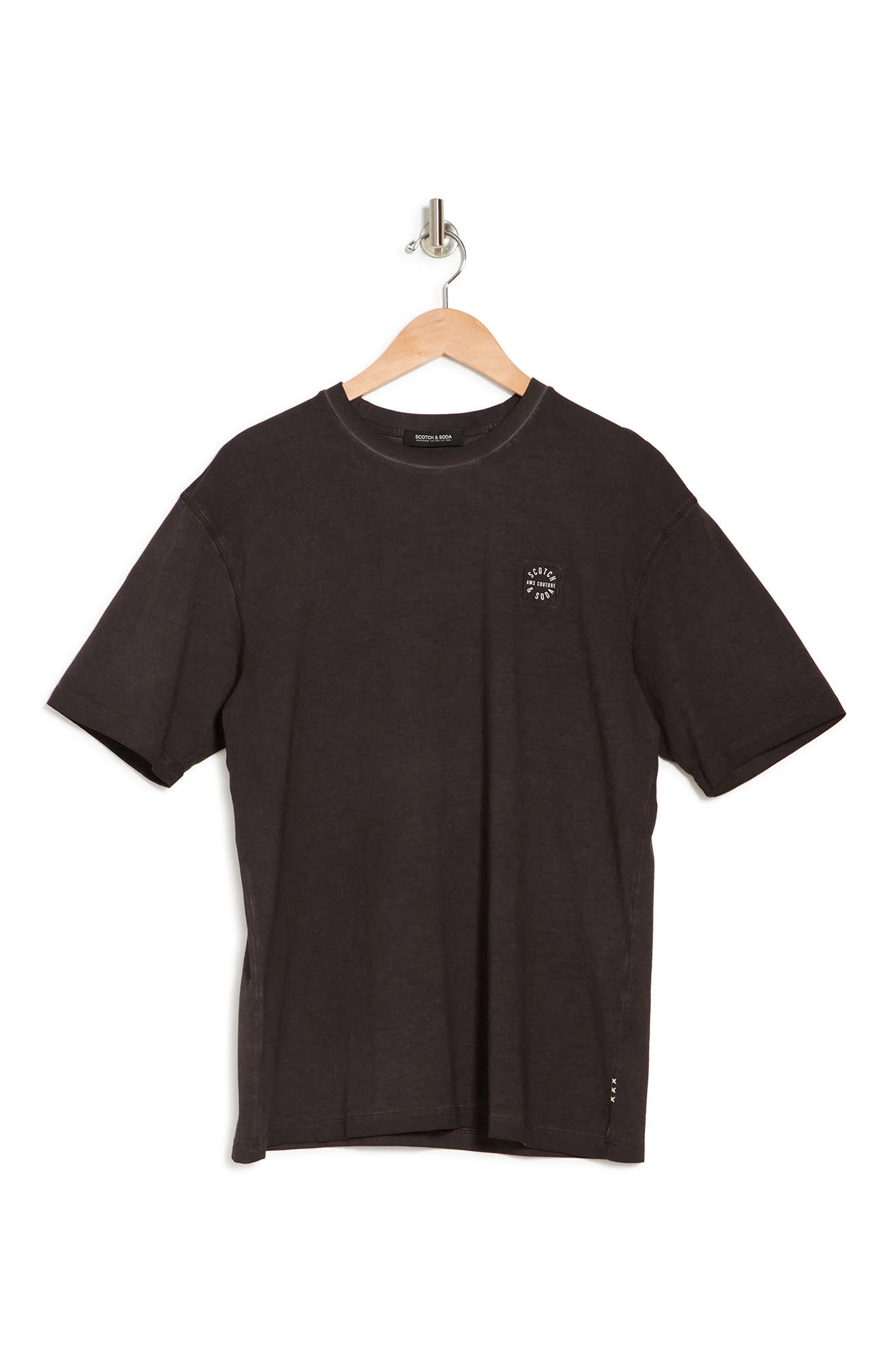 Scotch & Soda Oversized Oil Wash Crewneck T-shirt In 3499-bordeaubergine