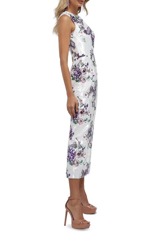 Shop Helsi Bobbie Floral Sequin Sleeveless Midi Gown In Violet Floral
