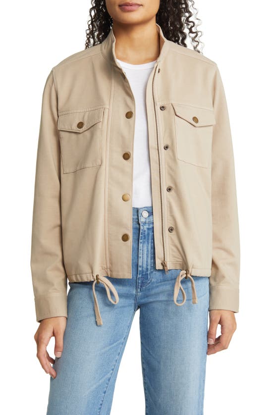 Caslon Stretch Organic Cotton Soft Jacket In Tan Cobblestone