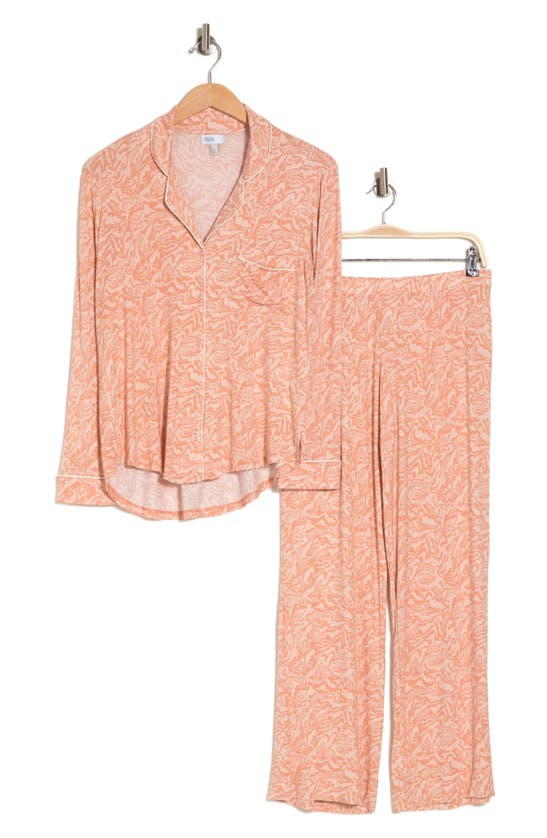 Nordstrom Rack Tranquility Long Sleeve Shirt & Pants Two-piece Pajama Set In Pink Hero Marble Animal