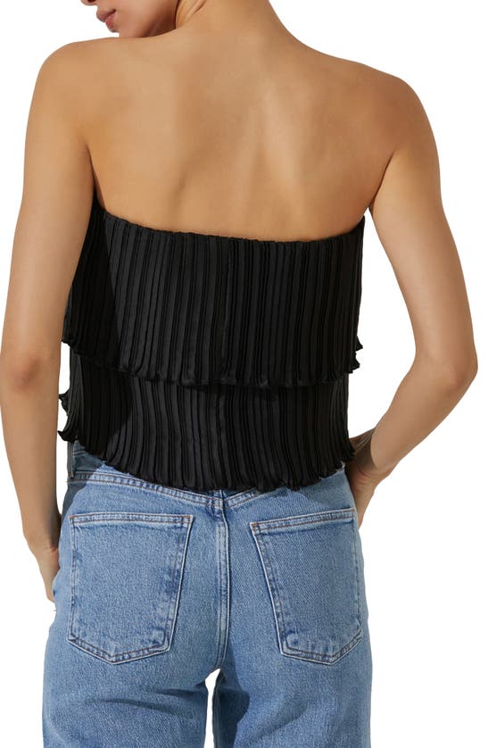 Shop Astr The Label Pleated Tiered Convertible Camisole In Black