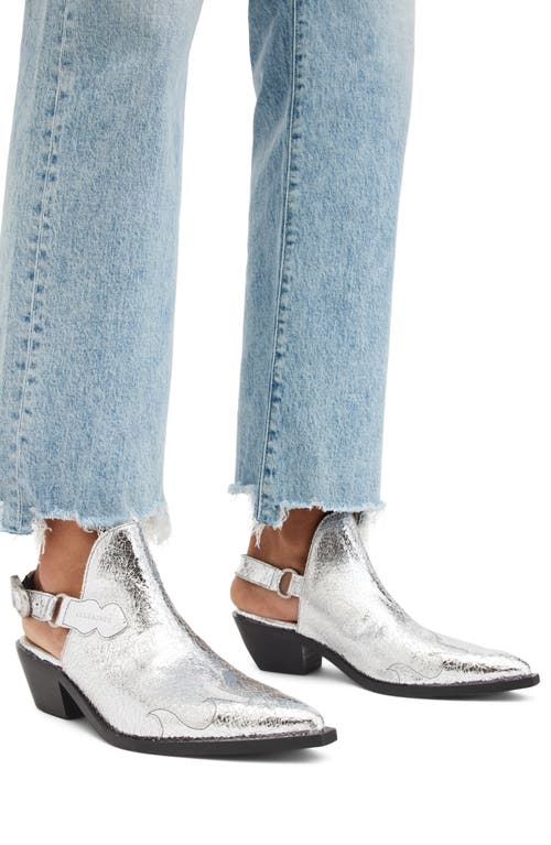 Shop Allsaints Desola Slingback Mule In Metallic Silver