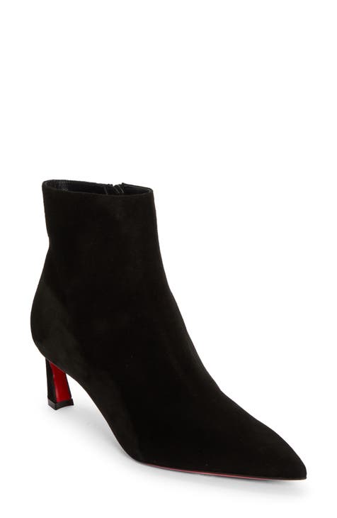 Black suede pointed toe booties best sale