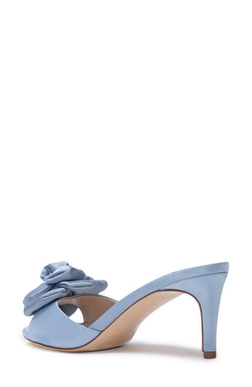 Black Suede Studio Josey Slide Sandal In Blue Fog Satin