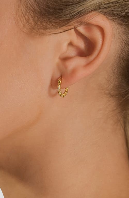 Sterling Forever Ruthi Cz Twist Hoop Earrings In Gold