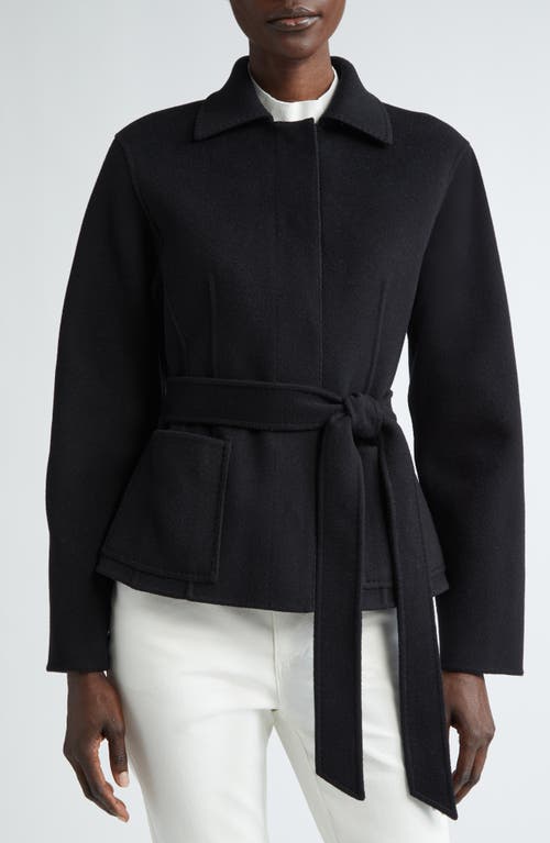 Shop Lafayette 148 New York Reversible Belted Wool & Cashmere Jacket In Black