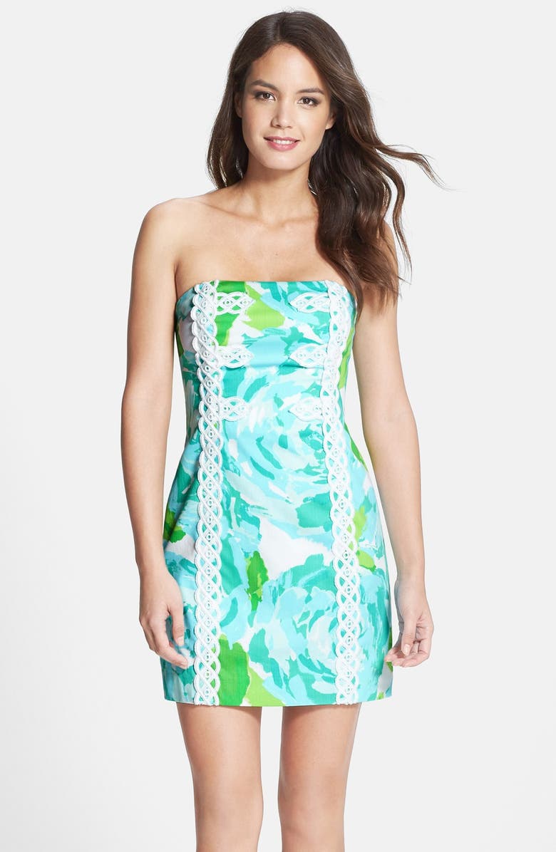 Lilly Pulitzer® 'Tansy' Lace Trim Print Strapless Dress | Nordstrom