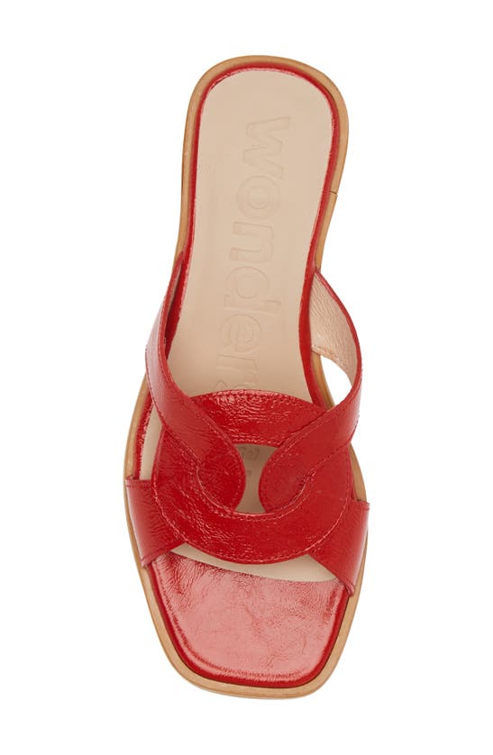 Wonders Leather Slide Sandal In Menorca Rojo