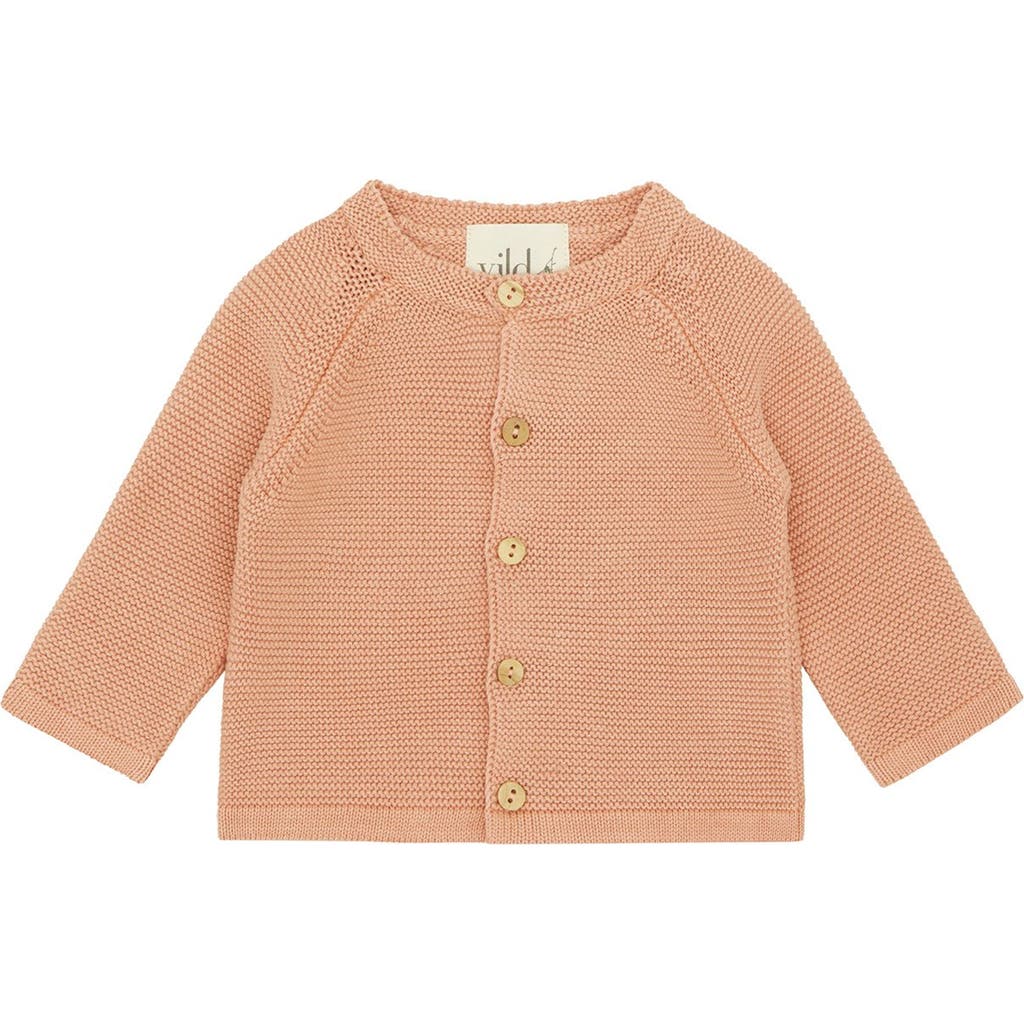 Vild House Of Little Organic Knit Cardigan In Pink Quartz-mineral Dye