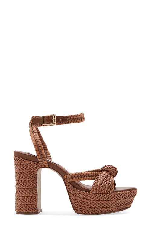 Shop Steve Madden Ibiza Ankle Strap Platform Sandal In Cognac