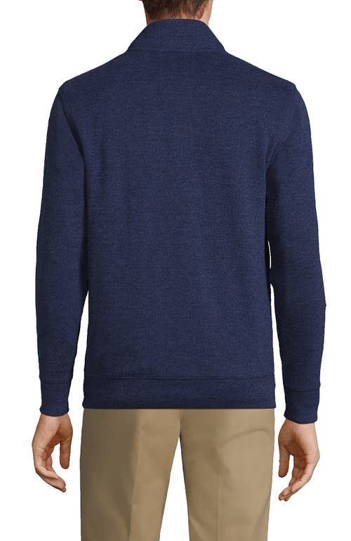 Shop Lands' End Bedford Rib Quarter Zip Sweater In Medium Denim Heather