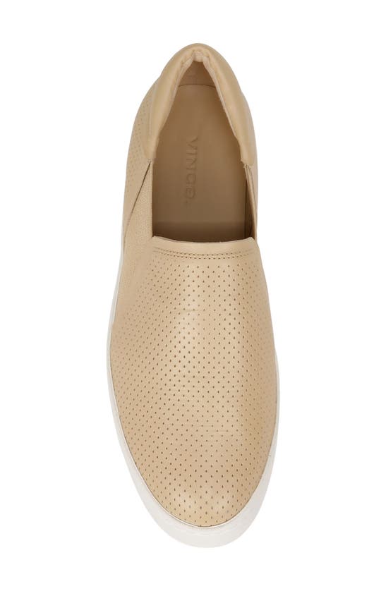 Shop Vince Warren Perforated Platform Sneaker In Macadamia Beige