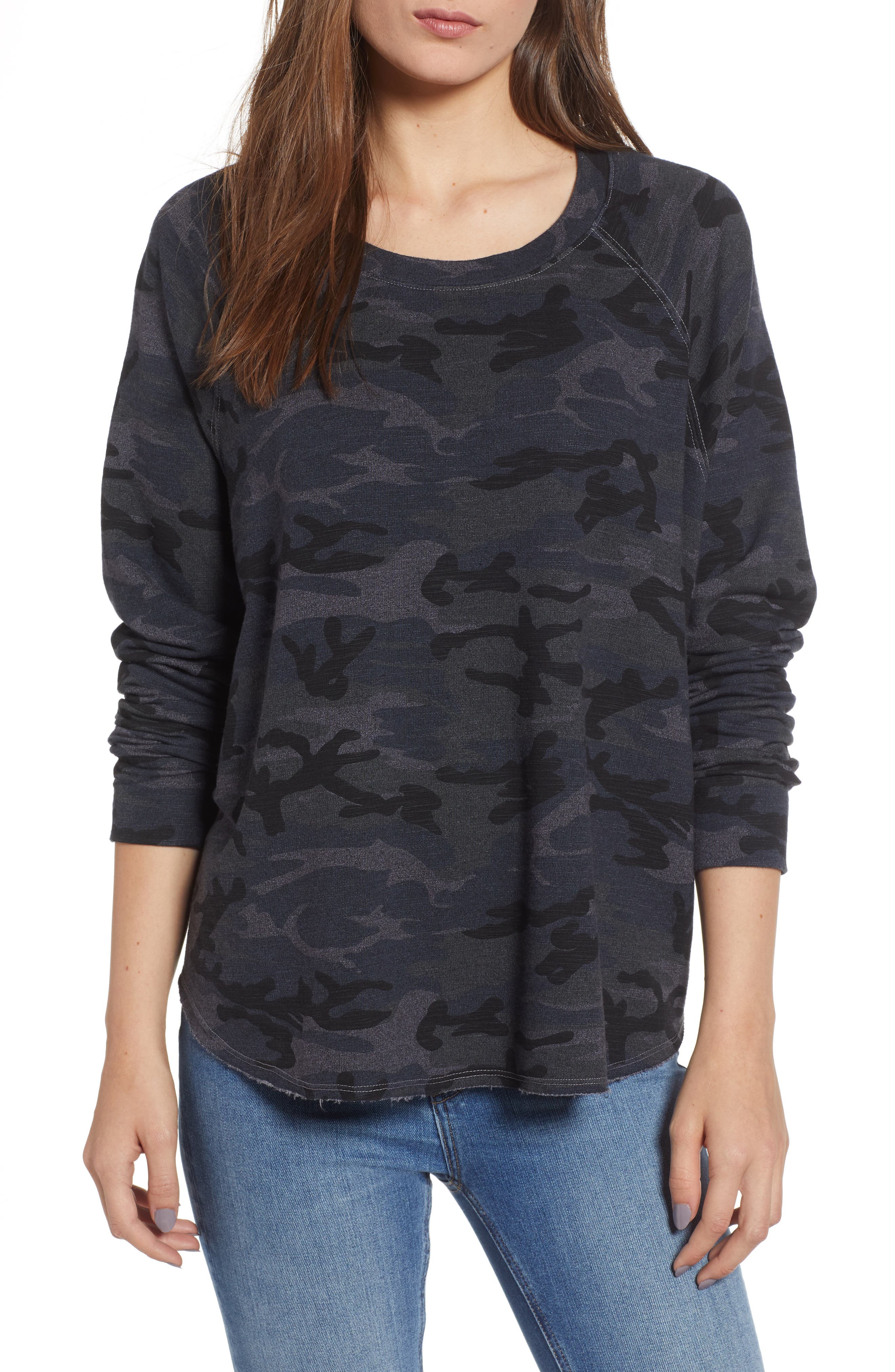 sundry camo trapeze sweatshirt