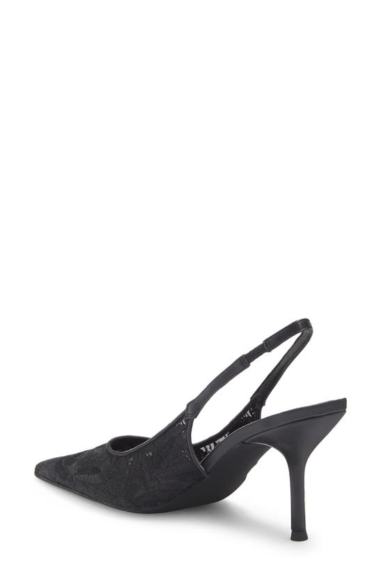 Shop Jeffrey Campbell Lofficele Embroidered Mesh Slingback Pointed Toe Pump In Black Lace