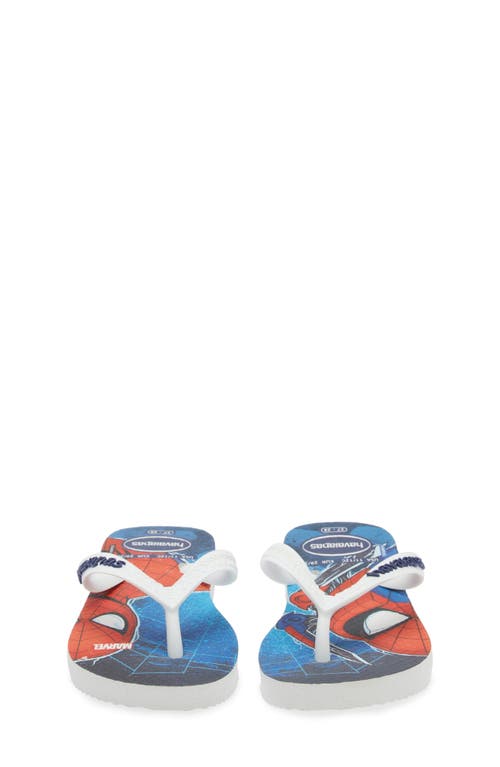 Shop Havaianas Kids' Marvel Spider-man Flip Flop In White/white