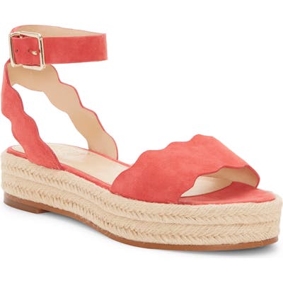 Vince Camuto Kamperla Ankle Strap Espadrille Sandal- Coral