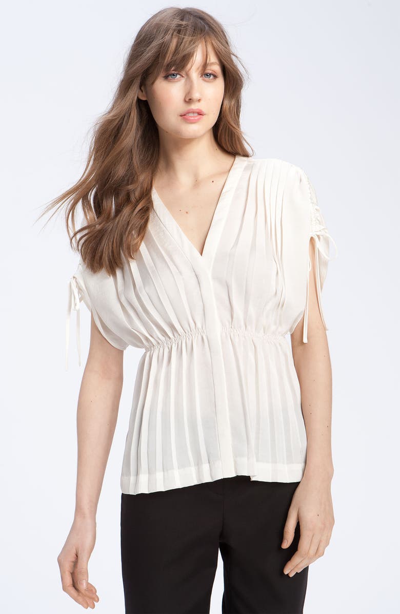 Kenneth Cole New York Pleat Front Woven Blouse | Nordstrom