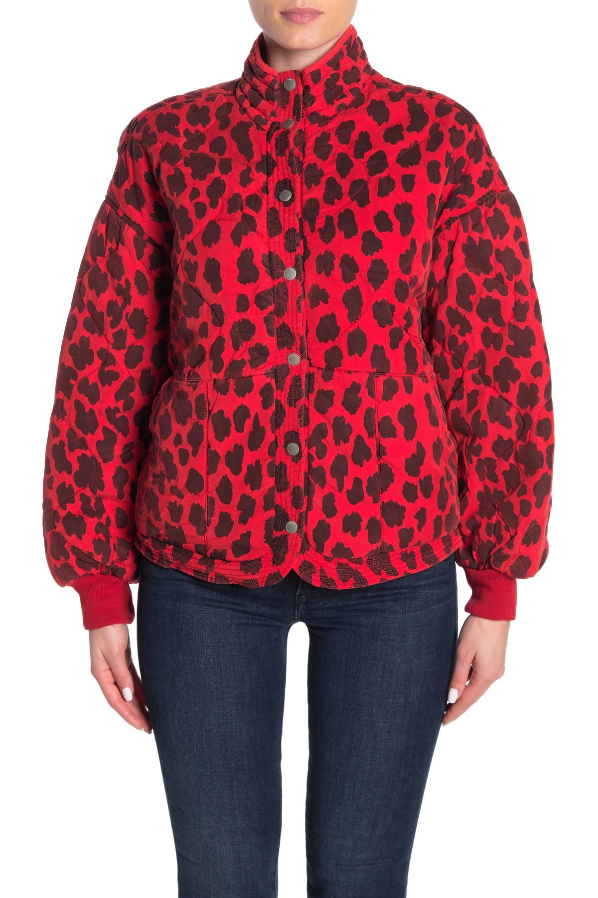 blanknyc leopard denim jacket