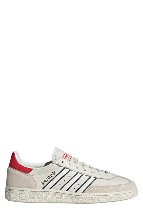 Shop Adidas Originals Adidas Gender Inclusive Handball Spezial Sneaker In White/indigo/scarlet