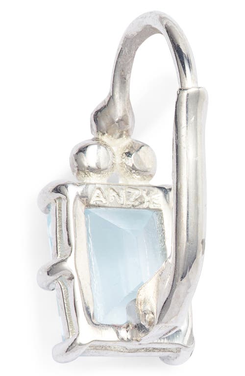 Anzie Dew Drop Carre Topaz Earrings In Blue Silver
