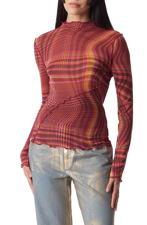 Circus NY by Sam Edelman Trinity Long Sleeve Top Super Pink - Plaid Trip at Nordstrom,