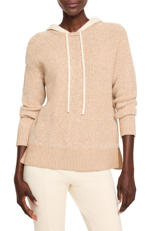 NZ ACTIVE BY NIC+ZOE NZ ACTIVE BY NIC+ZOE CABLE COTTON BLEND SWEATER HOODIE