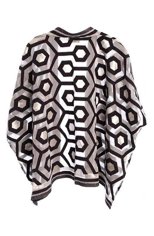 Saachi Geo Poncho In Black