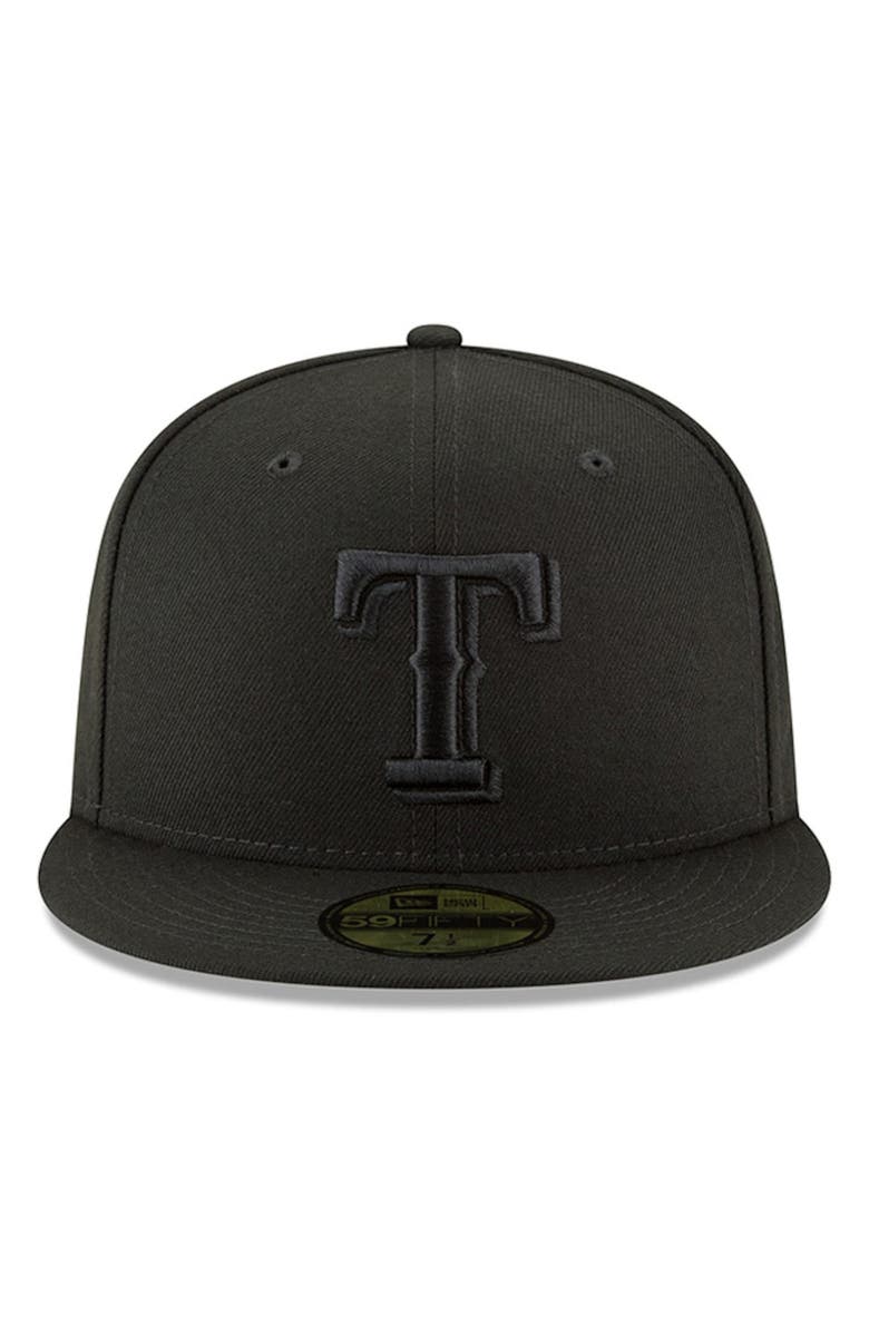 Men's New Era Black Texas Rangers Primary Logo Basic 59FIFTY Fitted Hat Men's New Era Black Texas Rangers Primary Logo Basic 59FIFTY Fitted Hat