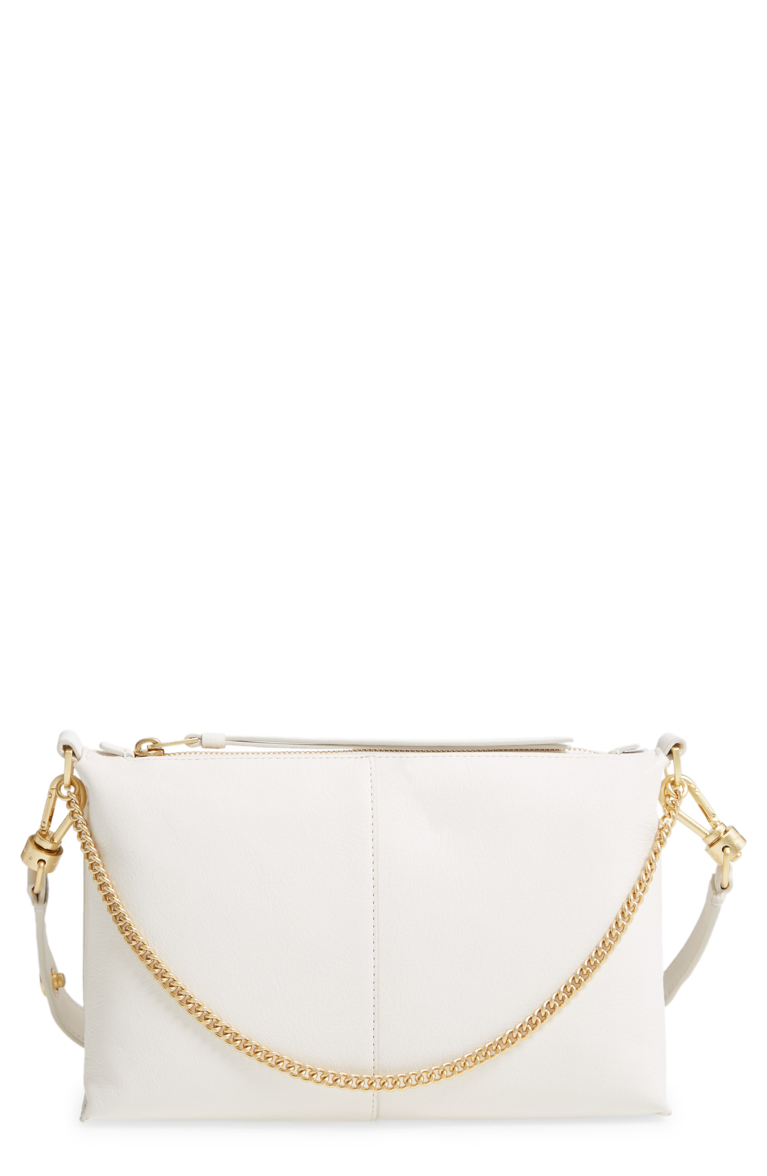 white and gold crossbody purse