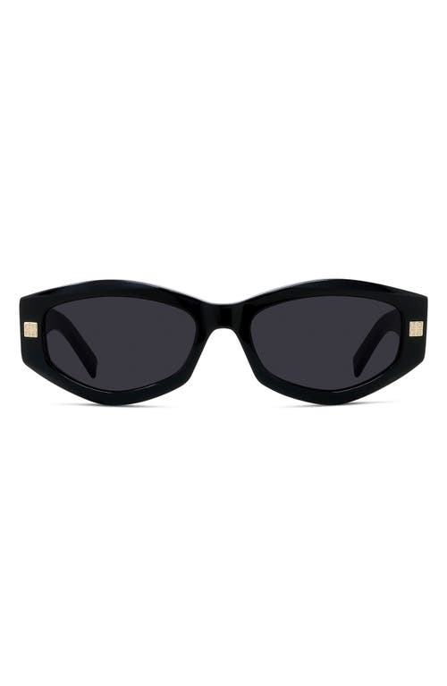 Givenchy GVDAY 54mm Square Sunglasses in Shiny Black /Smoke at Nordstrom
