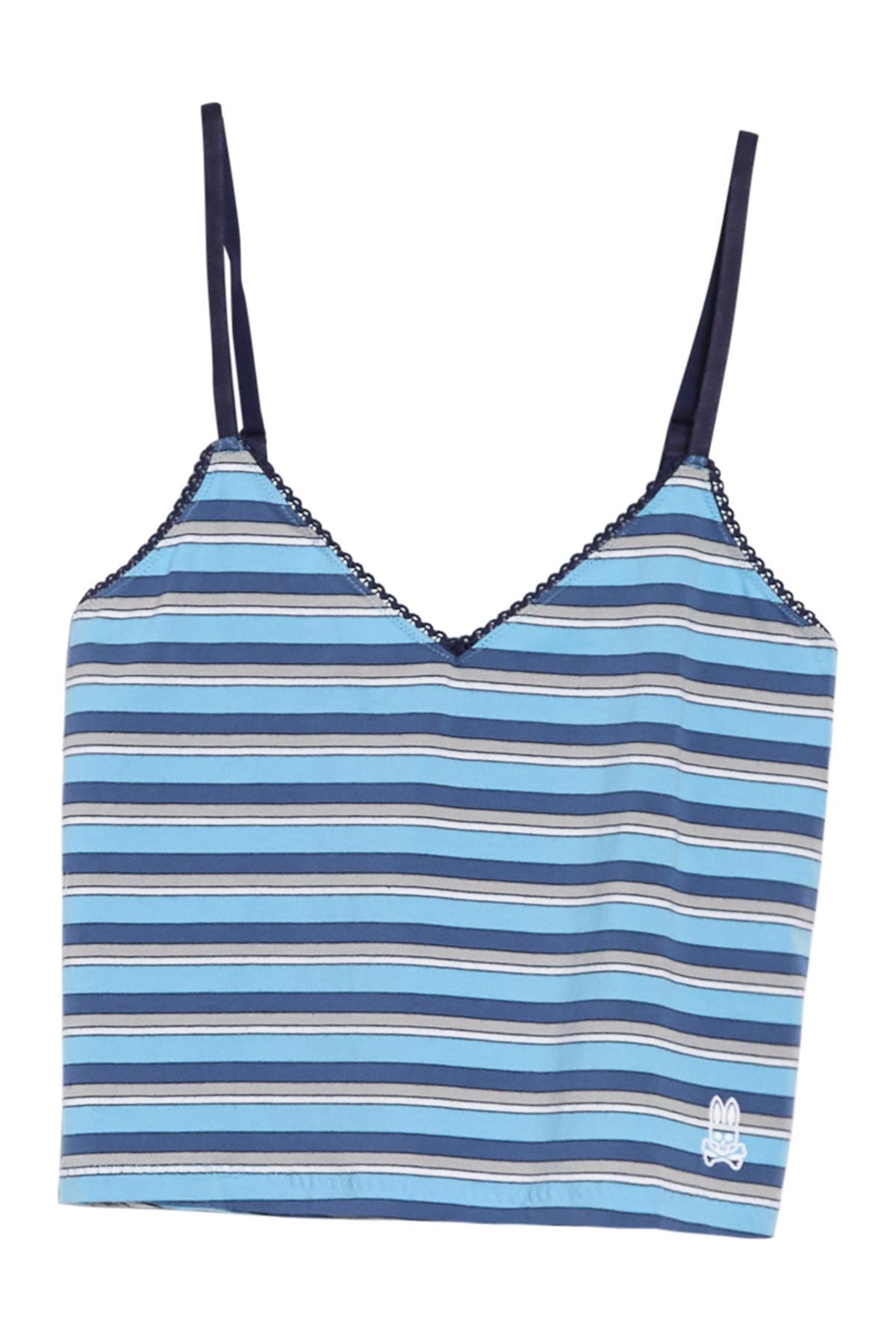 Psycho Bunny Patterned Sleep Crop Top In Carolina Stripe ModeSens