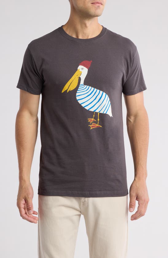 Shop Altru Gilligan Pelican Cotton Graphic T-shirt In Charcoal