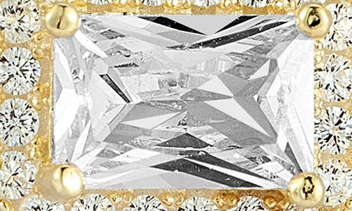 Glaze Jewelry 14k Gold Plated Sterling Silver Cz Halo Pendant Necklace In Gold