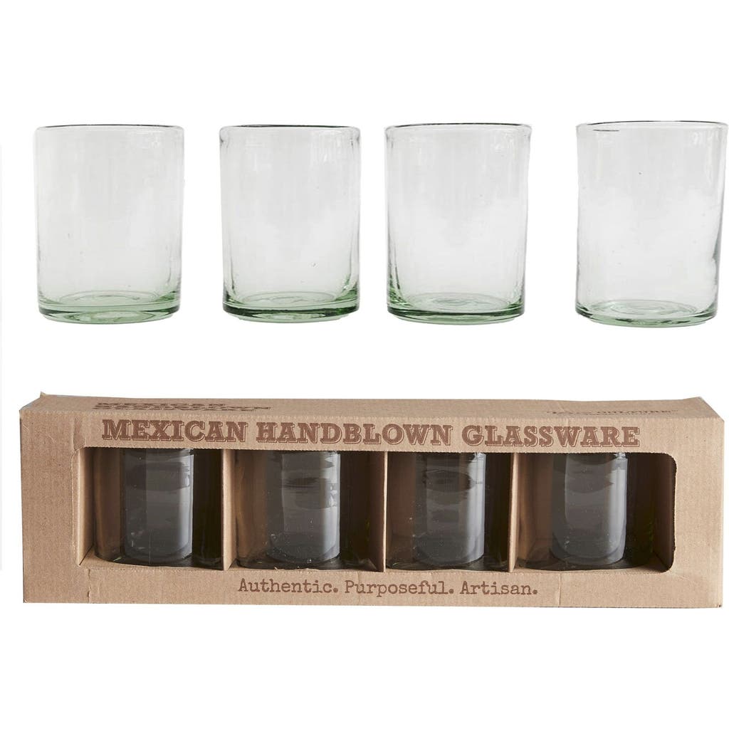 Verve Culture Set Of 4 Clear Handblown Glasses In Clear