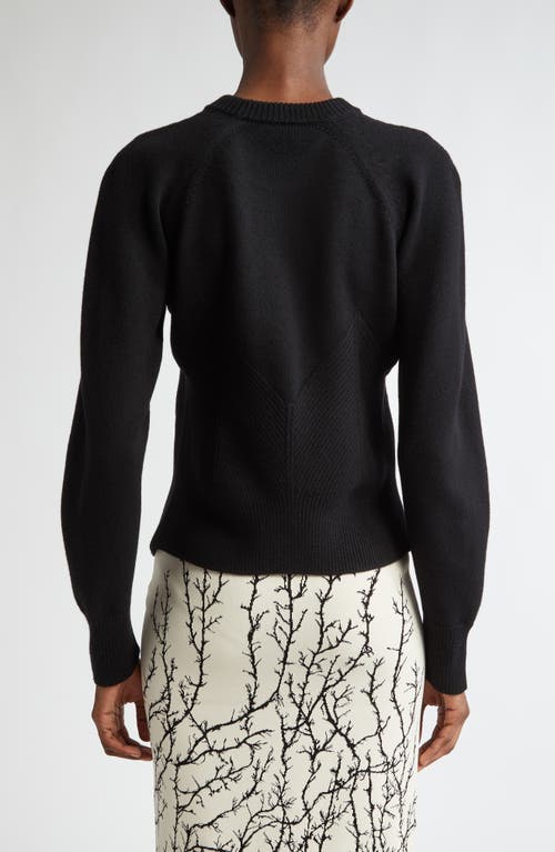 Shop Alexander Mcqueen Chevron Corset Detail Wool & Cashmere Sweater In Black