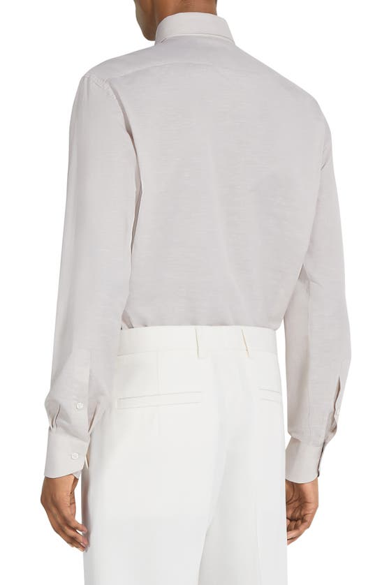 Shop Zegna Couture Cotton & Linen Button-up Shirt In Beige