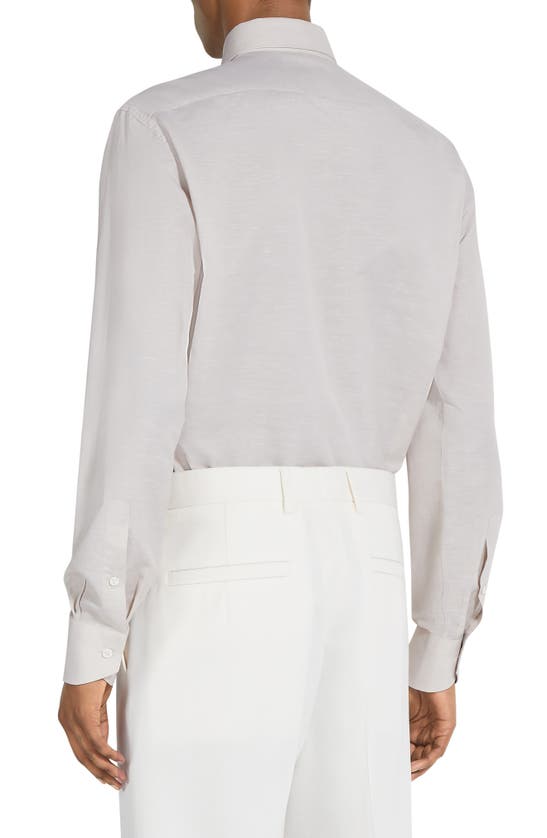 Zegna Light Beige Centoventimila Cotton And Linen Shirt In Beige