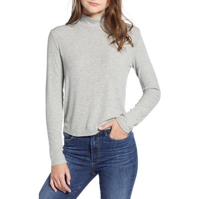 Splendid Mock Neck Tee, Grey