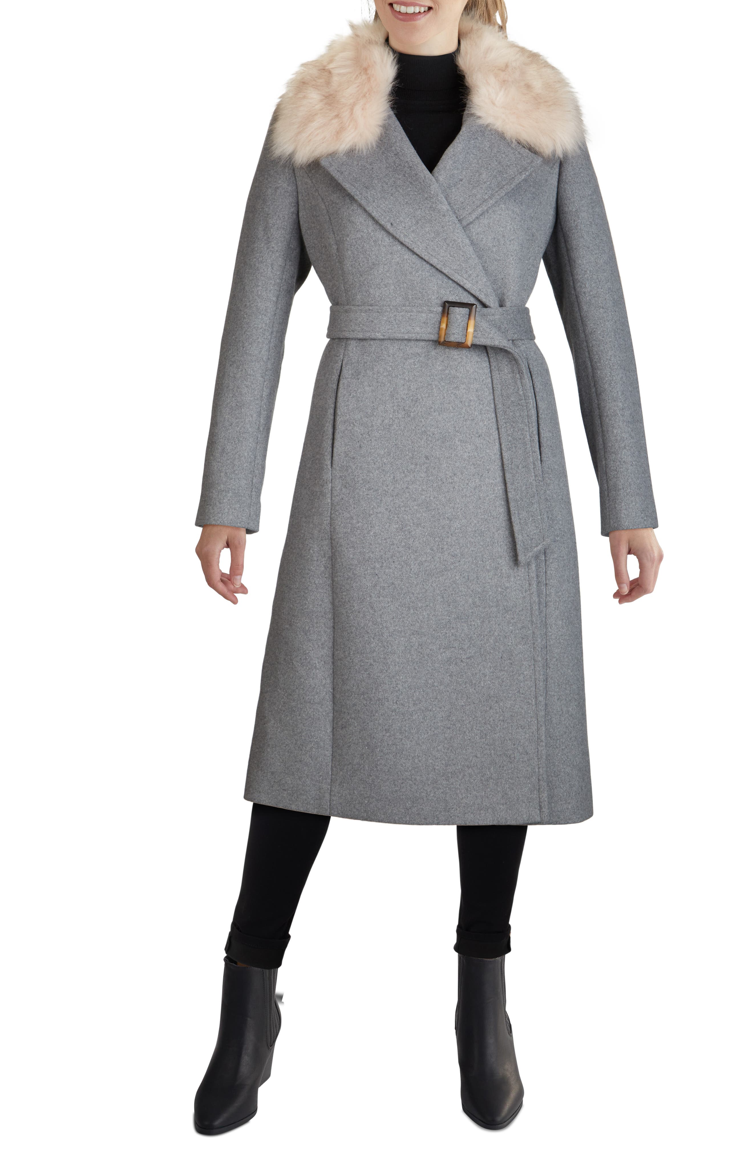 Cole haan wrap coat camel deals