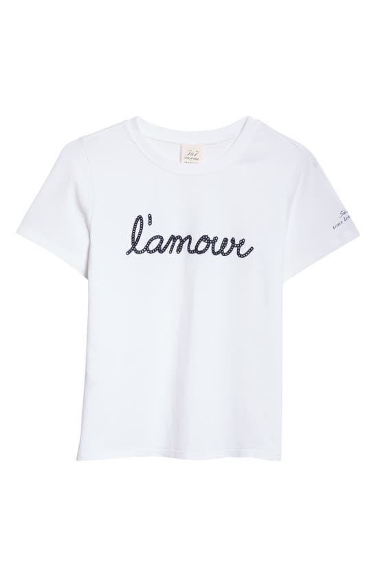 Shop Cinq À Sept L'amour Shrunken T-shirt In White/ Navy