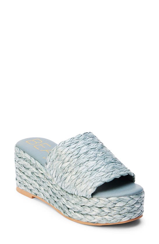 Shop Beach By Matisse Peony Platform Wedge Sandal In Slate Blue
