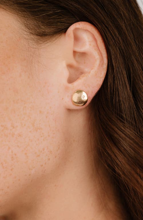 Shop Ettika Polished Pebble Cubic Zirconia Stud Earrings In Gold