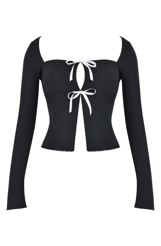 Shop Mistress Rocks Embellished Front Tie Top In Black